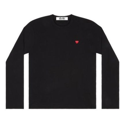 CDG Play Cdg Small Red Heart ls (Black)