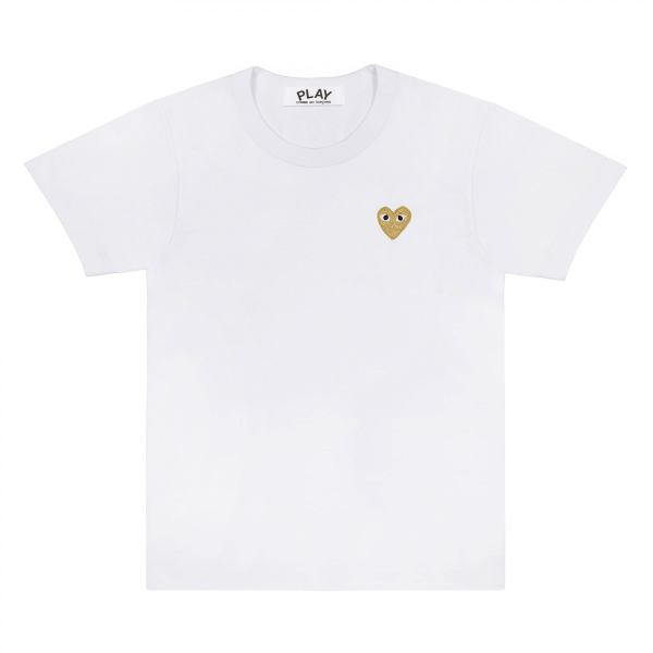CDG PLAY BASIC T-SHIRT GOLD EMBLEM (WHITE) CDG PLAY BASIC T-SHIRT GOLD EMBLEM (WHITE)